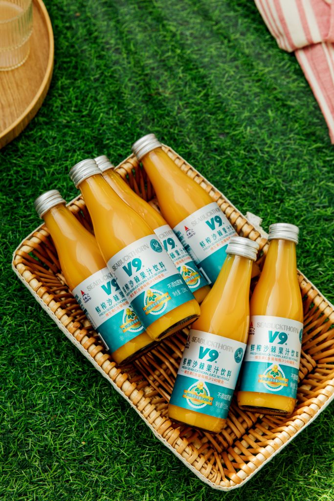 freshly squeezed seabuckthorn juice