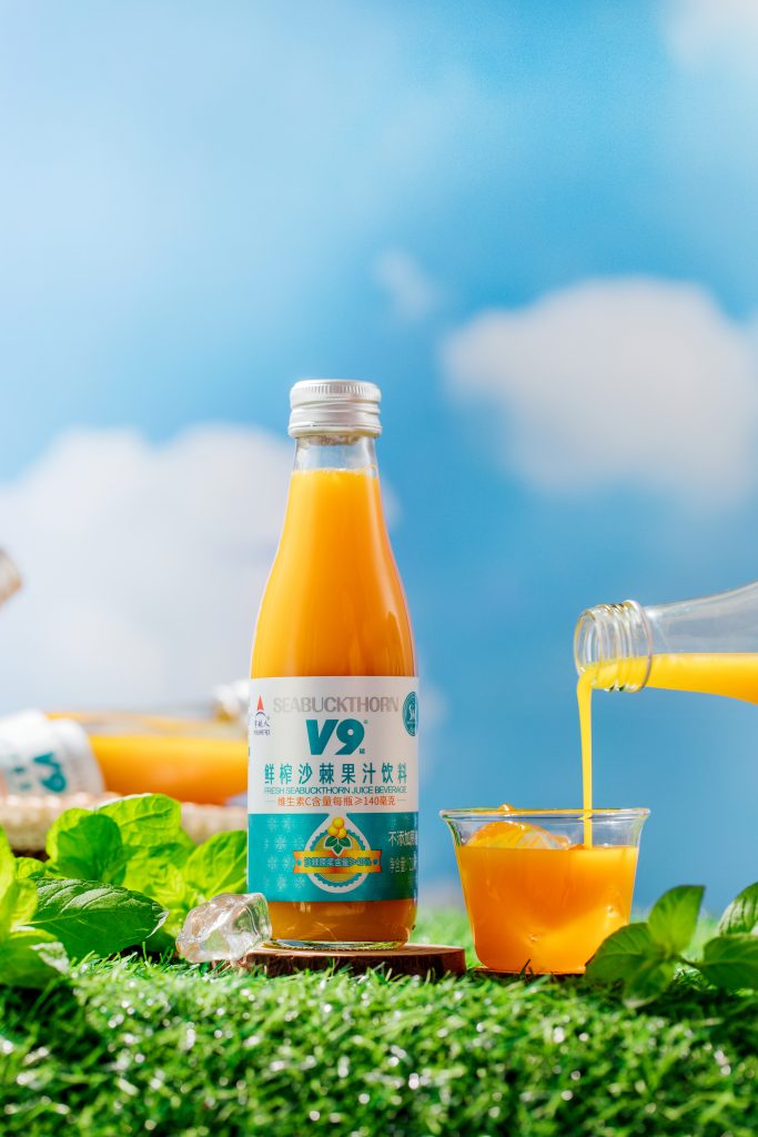 freshly squeezed seabuckthorn juice