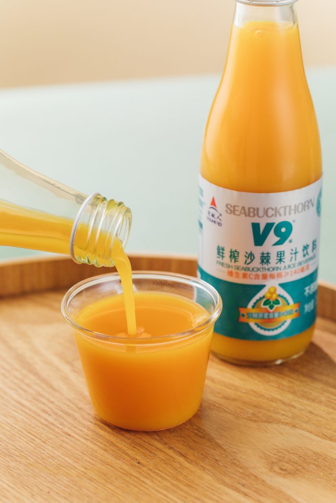 freshly squeezed seabuckthorn juice