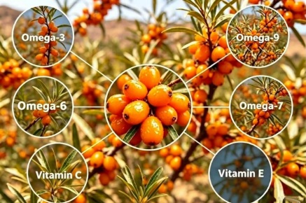 sea buckthorn with omega fatty acids and vitamins