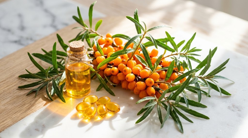 Sea buckthorn oil and softgels rich in omega 9 benefits
