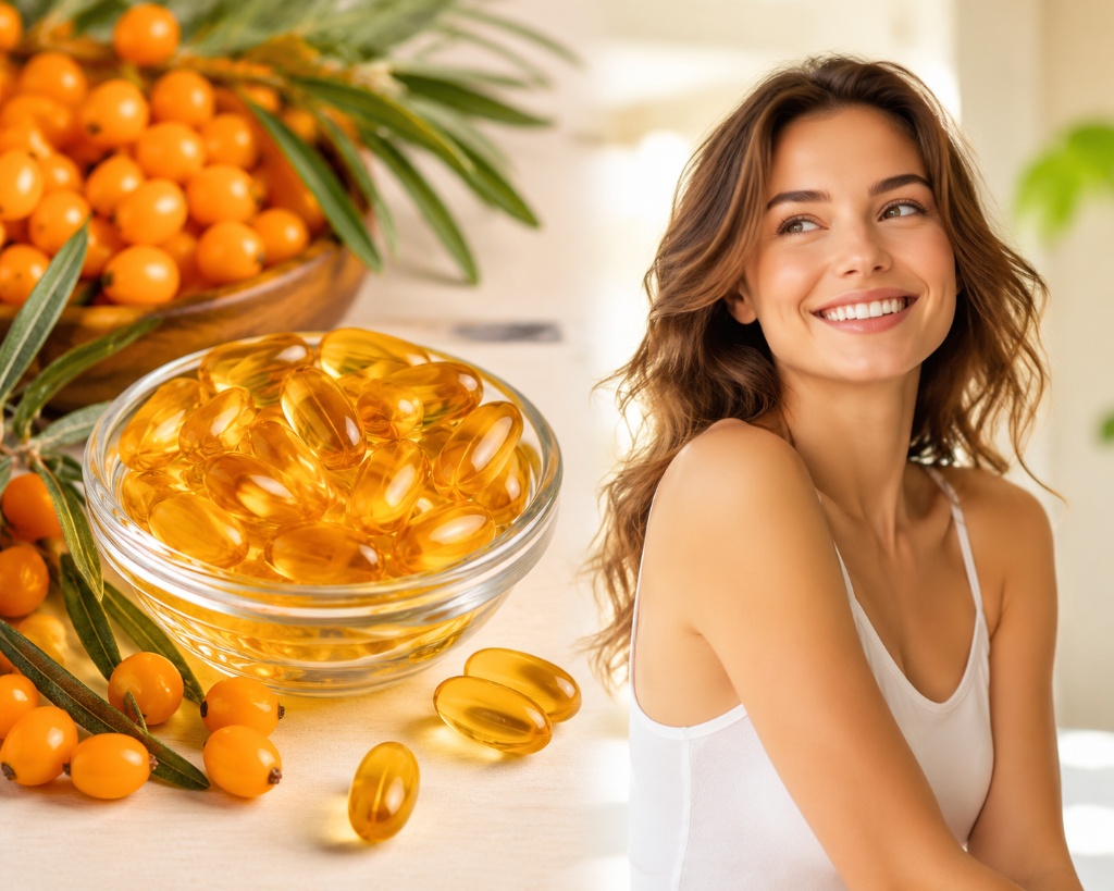 Sea buckthorn oil capsules for vaginal dryness and intimate health